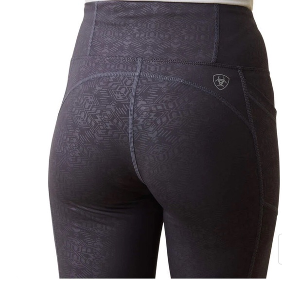 Ariat Women's Zia Embossed Riding Tights - Dark Gray size medium - Picture 4 of 15
